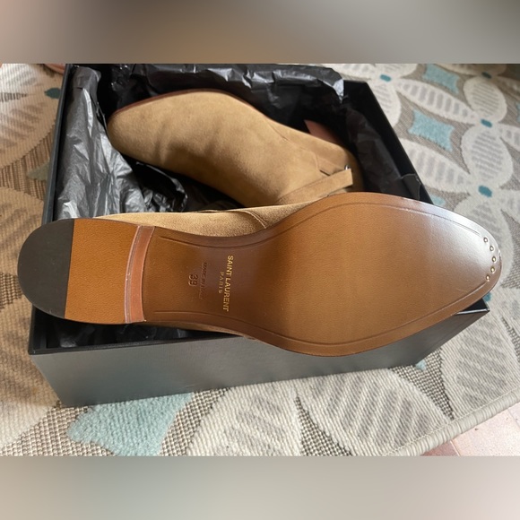 Saint Laurent Suede Ankle Boots - Booties - Tan - Size 39 Womens - Brand NIB - Picture 10 of 14